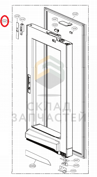 Дверь в сборе для холодильников для LG GR-Y31FWASB