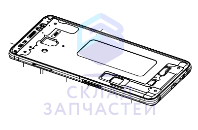 Средняя часть корпуса в сборе (цвет - Black) для Samsung SM-A730F/DS