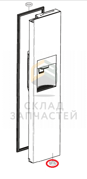 Дверь морозильной камеры в сборе для LG GC-J237JAXV