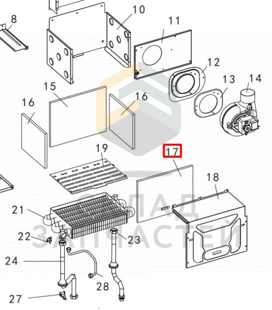 Крышка теплоизоляции для Haier L1P26-F21(S) (GE0Q56M0W00)