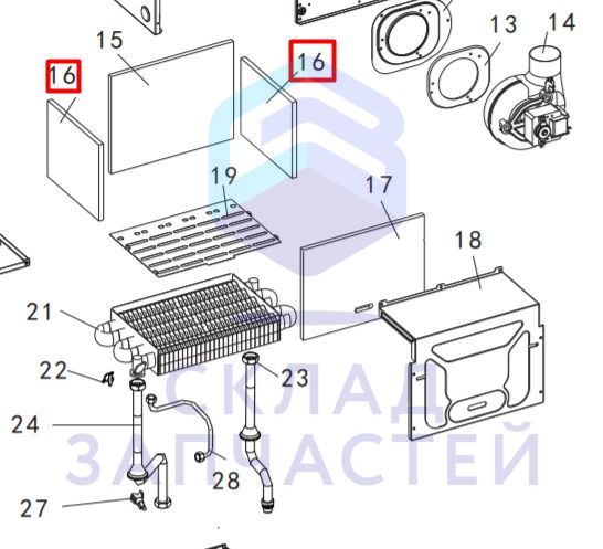 Теплоизоляция боковой пластины для Haier L1P26-F21(S) (GE0Q56M0W00)