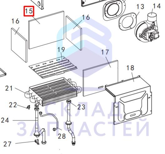 Нижняя теплоизоляция для Haier L1P26-F21(S) (GE0Q56M0W00)