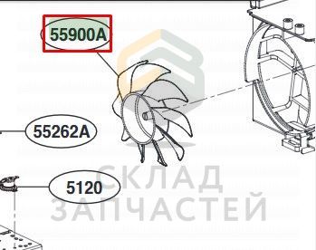 Крыльчатка для LG MH6336GIB.CBKQCIS
