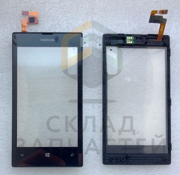 Сенсорное стекло (тачскрин) в сборе с передней панелью для Nokia LUMIA 520