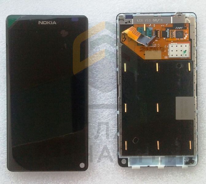 Дисплей (lcd) в сборе с сенсорным стеклом (тачскрин) (Black) для Nokia N9 64GB