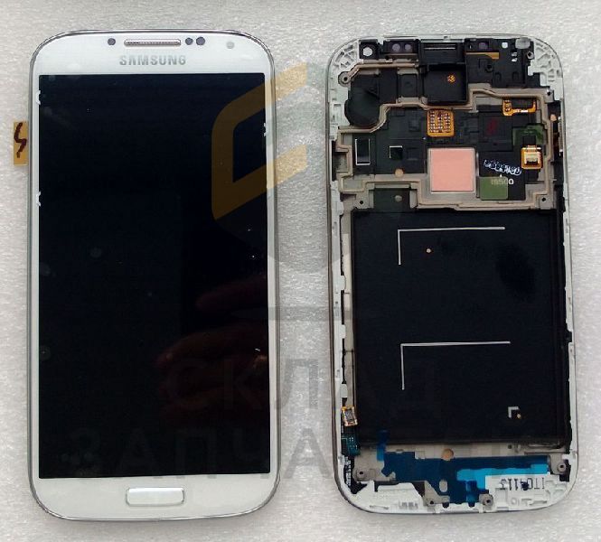 Дисплей (lcd) в сборе с сенсорным стеклом (тачскрином) и передней панелью (White), оригинал Samsung GH97-14630A