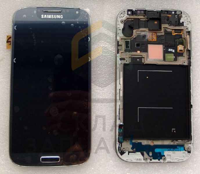 Дисплей (lcd) в сборе с сенсорным стеклом (тачскрином) и передней панелью (Black) для Samsung GT-I9500