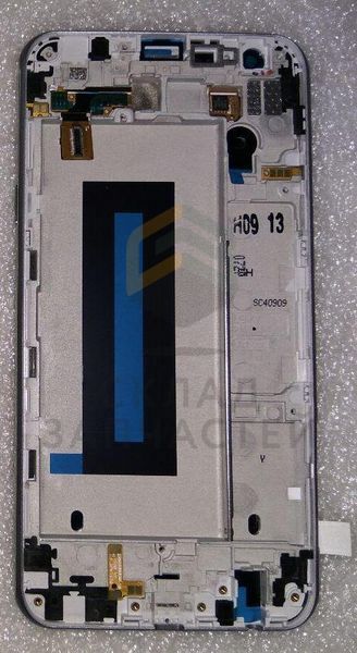 Дисплей (lcd) в сборе с сенсорным стеклом (тачскрином), передней панелью, средней частью корпуса, кнопками громкости (толкатель) и конпкой включения (толкатель) (Titan Silver), оригинал LG ACQ88889904
