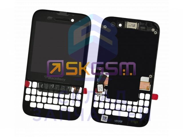 sam2000888895994 Blackberry оригинал, дисплей в сборе с сенсорной панелью в передней раме (цвет - black), аналог