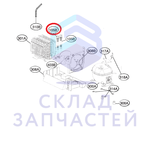 Трубка в сборе, оригинал LG AJR74166102