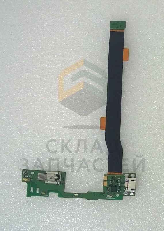 Разъем micro USB в сборе с вибромотором на шлейфе для Alcatel 6032X