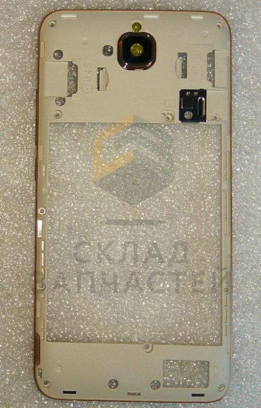 Задняя часть в сборе с защитным стеклом каиеры (золотая) для Huawei Honor 4C Pro (TIT-L01)