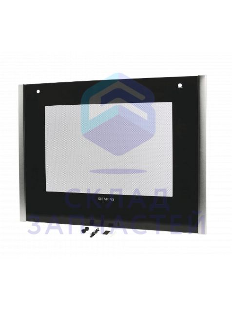 Фронтальное стекло для встраиваемых электрических духовых шкафов, цвет: нержавеющая сталь/черный для Siemens HC7A4540V/01