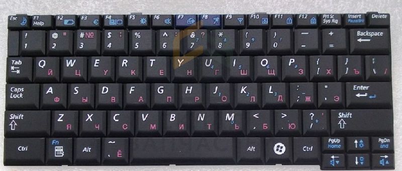 Клавиатура русская (Black) для Samsung NPQ210-FA01RU