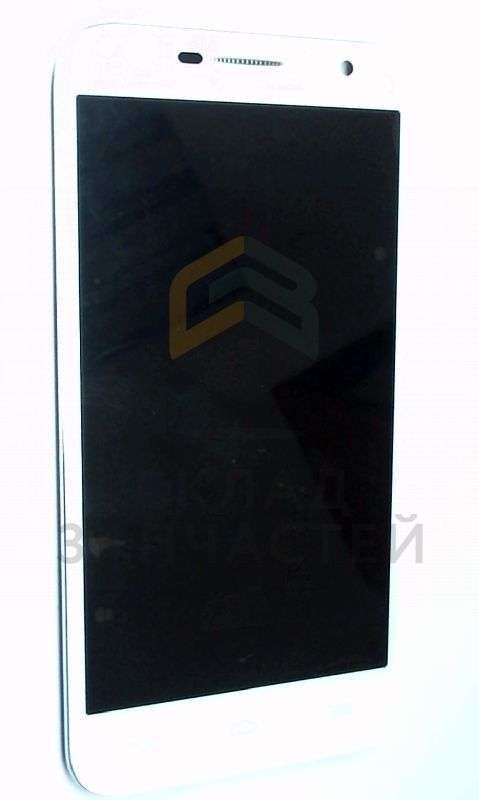 Дисплей (lcd) в сборе с сенсорным стеклом (тачскрином) и передней панелью (White) для Alcatel 6016D
