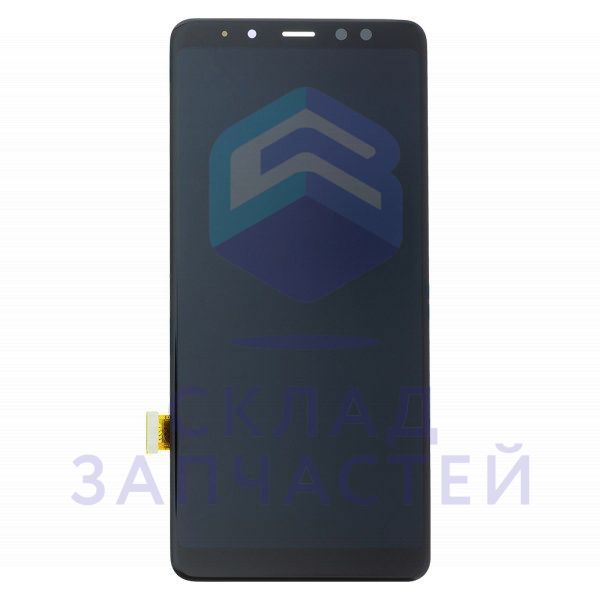 Дисплей в сборе с сенсорным стеклом (тачскрином) (цвет - Black) для Samsung SM-A730X
