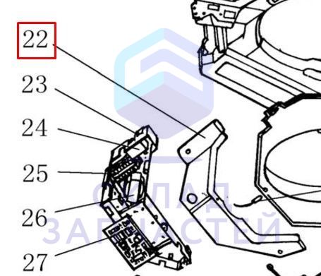 Нижняя пластина электрического блока для Haier AB28NACBEA (AA54C0E0B00)