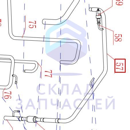 Соединительная труба после клапана для Haier AV12IMVURA (AA9AK5E2R00)