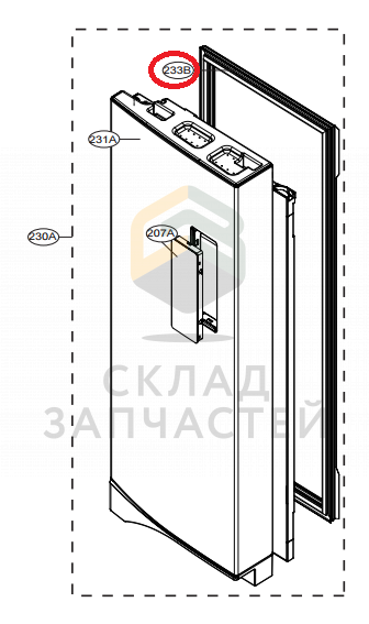 Прокладка дверная в сборе для LG GC-B40BSMQV