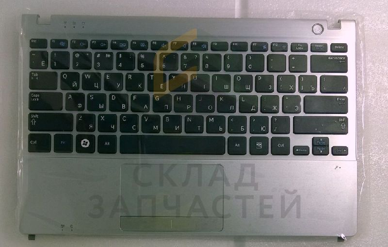 Верхняя панель в сборе с клавиатурой (Silver) для Samsung NP350U2B-A04RU