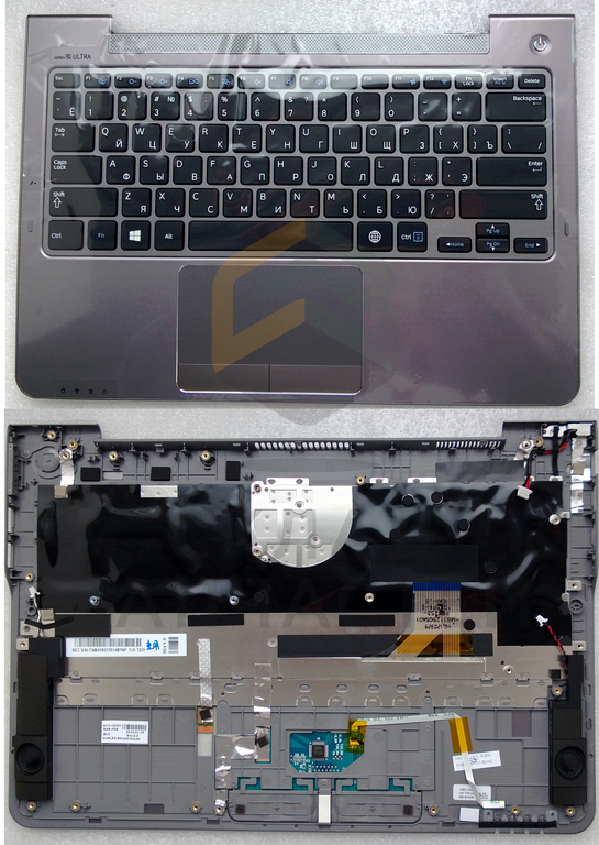 Верхний топ в сборе с клавиатурой русской и тачпадом для Samsung NP530U3C-A02RU