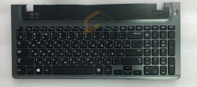 Клавиатура русская в сборе с рамкой (Silver) для Samsung NP355V5X-A01RU