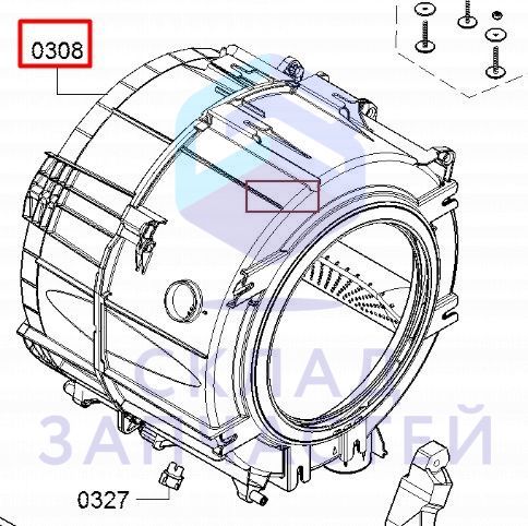 23000472 Bosch оригинал, бак в сборе 1200 об/мин без шкива