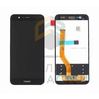 Дисплейный модуль в сборе с сенсорным стелом и передней панелью (цвет - Black) для Huawei Honor 8 pro (Duke-L09)
