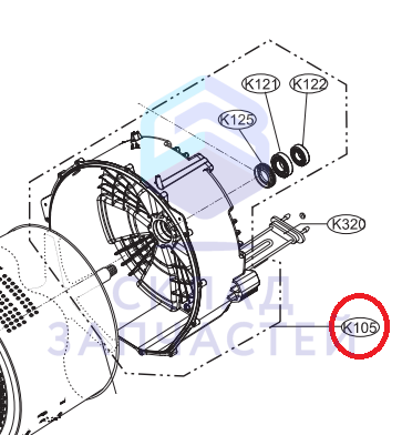 Полубак (задний) в сборе для LG F4J6TG1W