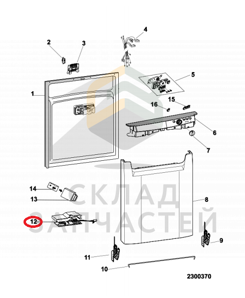 Модуль управления плиты для Indesit DFG 14B10 TK