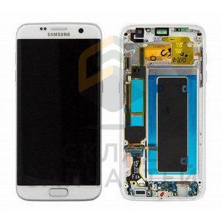 Дисплей в сборе с сенсорным стеклом (тачскрином) и передней панелью (White) для Samsung SM-G935FD