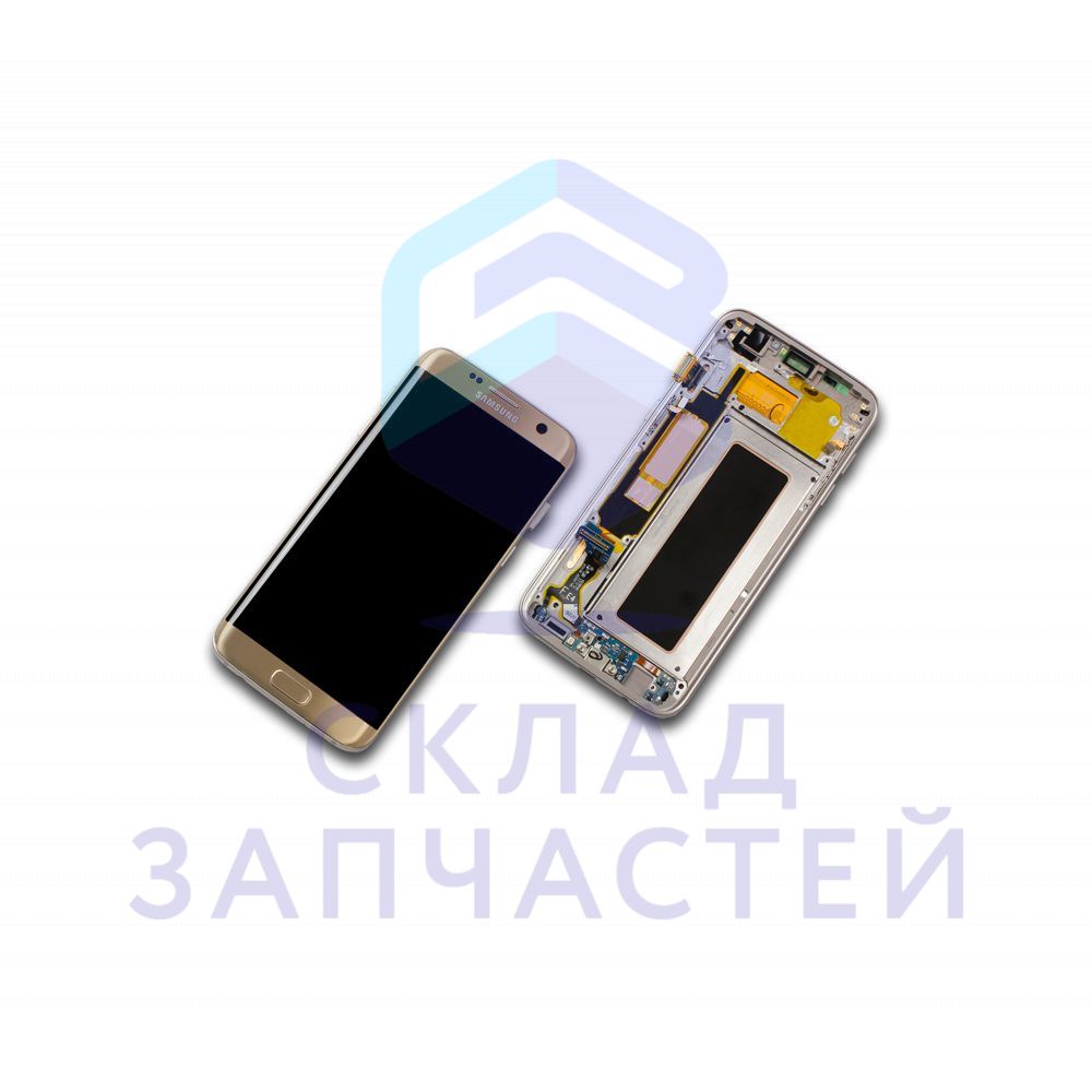 Дисплей в сборе с сенсорным стеклом (тачскрином) (цвет - pink gold) для Samsung SM-G935FD