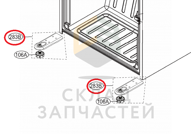 Фурнитура для дверей холодильника: нижняя петля двери холодильника для LG GC-B40BSMQV