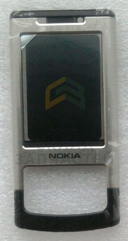 Перед.пан. верх. слайдера с защ стеклом (Black/Silv) для Nokia 6500S