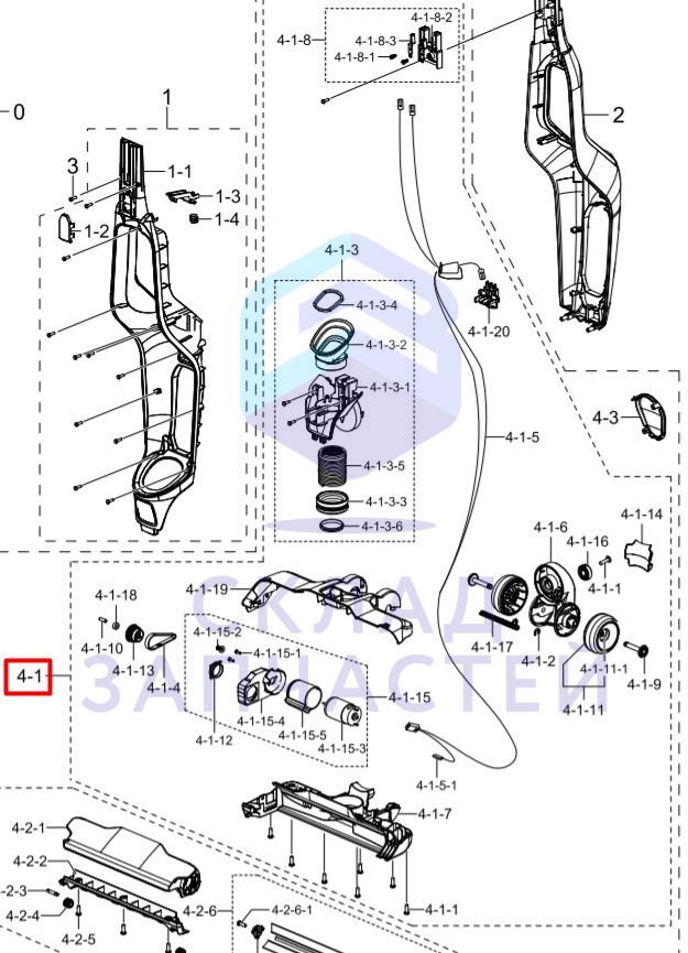 Корпус щетки, цвет черный для Samsung SS60M6010KG