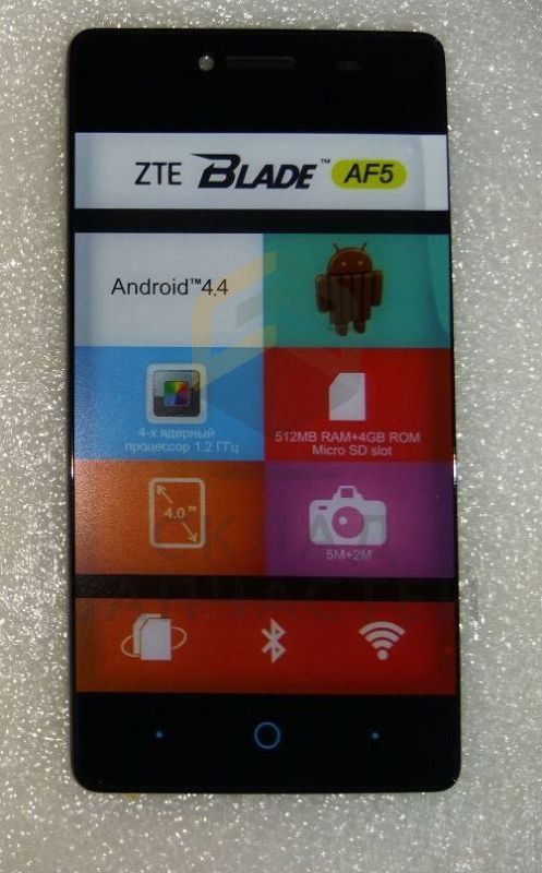 Дисплей (lcd) в сборе с сенсорным стеклом (тачскрином) (Черный) для ZTE Blade AF5/ZTE
