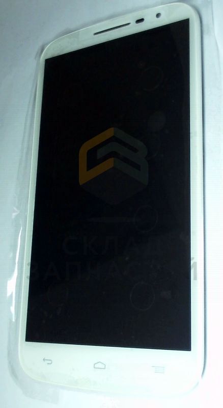 Дисплей (lcd) в сборе с сенсорным стеклом (тачскрином) и передней панелью (White) для Alcatel 7050Y