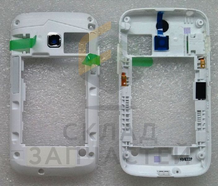 Задняя часть корпуса с кнопками и заглушками (Pure White) для Samsung GT-S6102