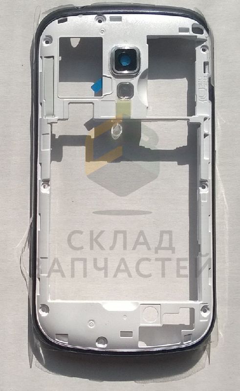 Задняя часть корпуса в сборе с вибромотором, заглушками, кнопками громкости (толкатель) и включения (толкатель) (Black) для Samsung GT-S7562