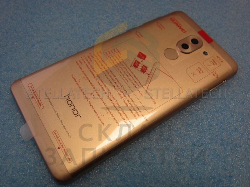 Крышка АКБ в сборе с антенной NFC (Золотая) для Huawei Honor 6X (BLN-L21)