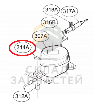 Шайба стальная стопорная (крепёж компрессора) для LG GA-B439YVCZ.ASWQCIS