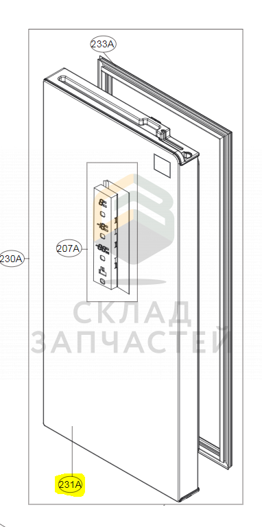 Наружная часть дверь для LG GC-B303SEHV