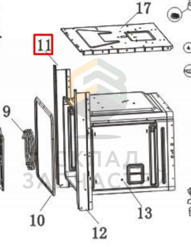 Рамка духового шкафа, левая для Haier HOX-P11CGBX (TD0037956RU)