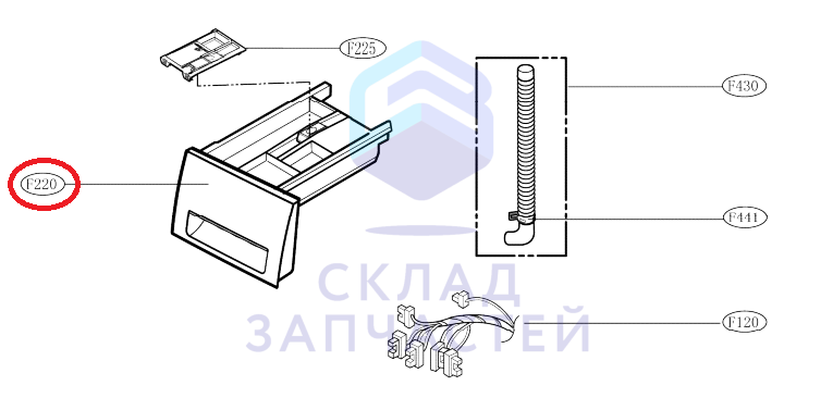 AGL72909710 LG оригинал, панель корпуса, лоток для моющего средства