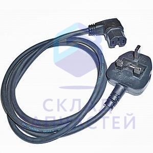 Сетевой кабель gb / 1 часть со штекером и встроенным предохранителем 13a, 250 в, длина 1750мм,черный для Neff N21H40N0/01