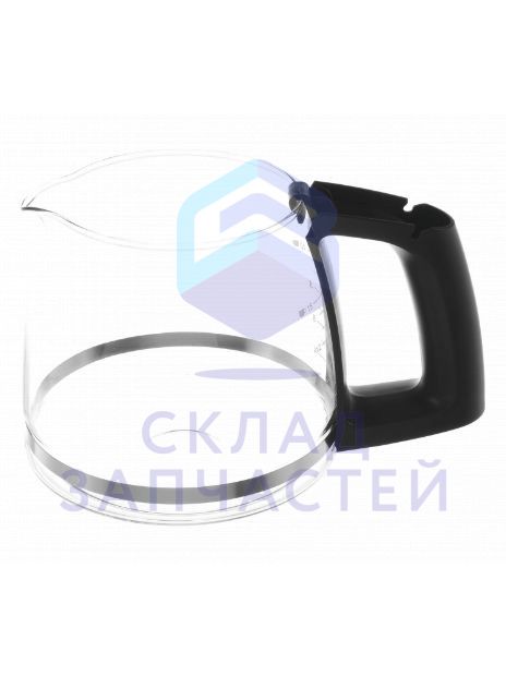 Стеклянная колба для кофеварки, серая/чёрная, для TKA6A04.. для Bosch TKA6A047/02