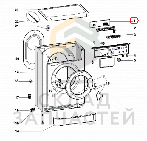 Модуль (плата) индикации для стиральной машины Arcadia для Indesit IWD 5085 (CIS)