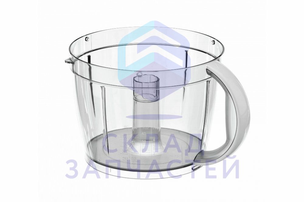 00702186 Bosch оригинал, смесительная чаша, прозрачная с белой ручкой, без крышки