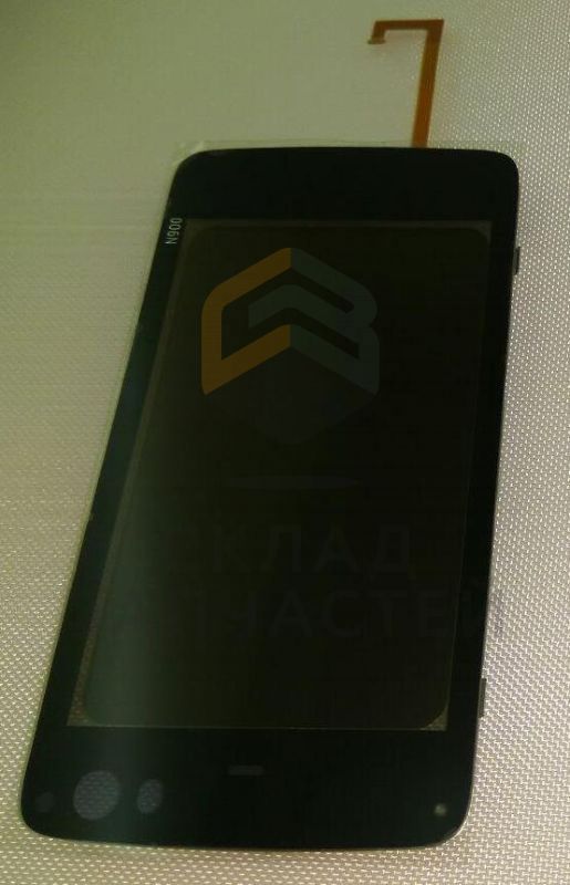 Сенсорное стекло (тачскрин) в раме со шлейфом и динамиком (Black), оригинал Nokia 02691V9