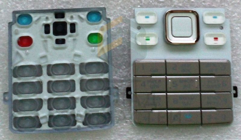 Клавиатура (набора номера) русс./лат. (Silver/ White) для Nokia 6300